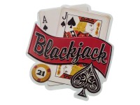 Enseigne Blackjack  21 en Métal Embossé